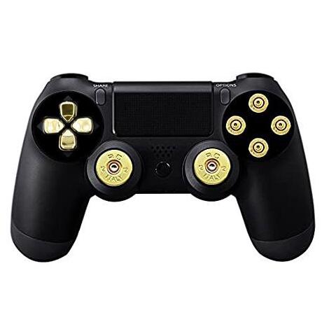 Sony PS4 Controller Dualshock 4 Zwart met Custom Gouden Metallic Bullet knoppen Origineel