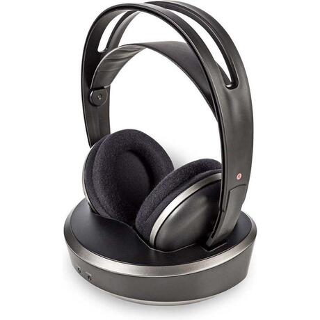 Nedis Draadloze Hoofdtelefoon RF Over-ear Headset + Oplaadstation - Zwart / Zilver