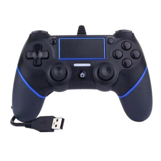 PS4 Controller Dualshock 4 Wired Zwart Blauw Third Party